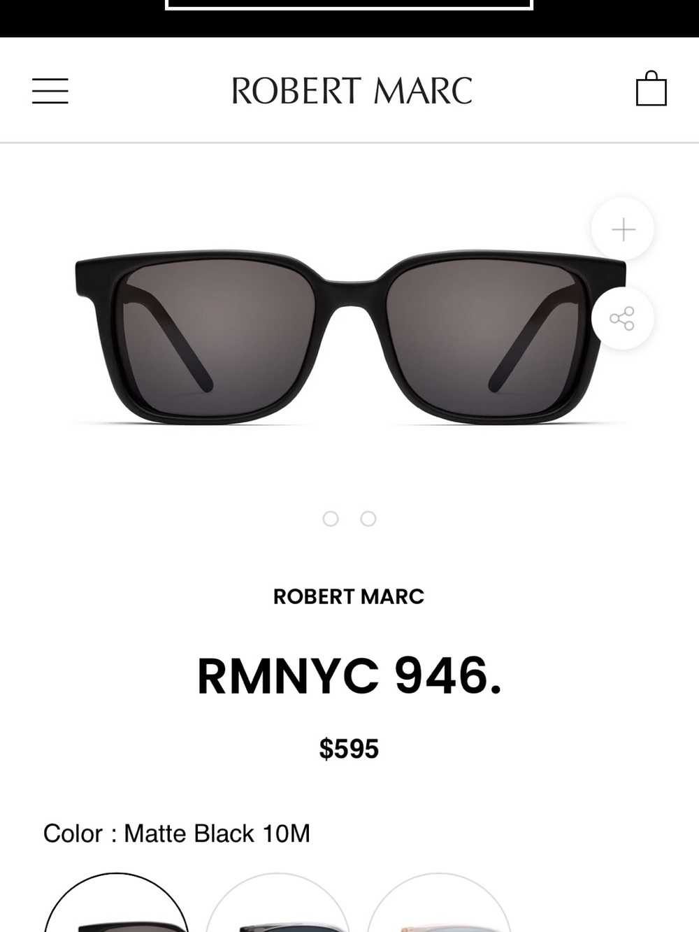 Robert Marc RMNYC 946 Matte Black Sunglasses